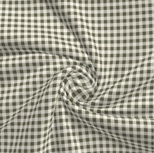 Olive Gingham Scrunchie